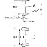 Grohe Bauloop Two-Handled Bath Filler Tap 25231 Chrome