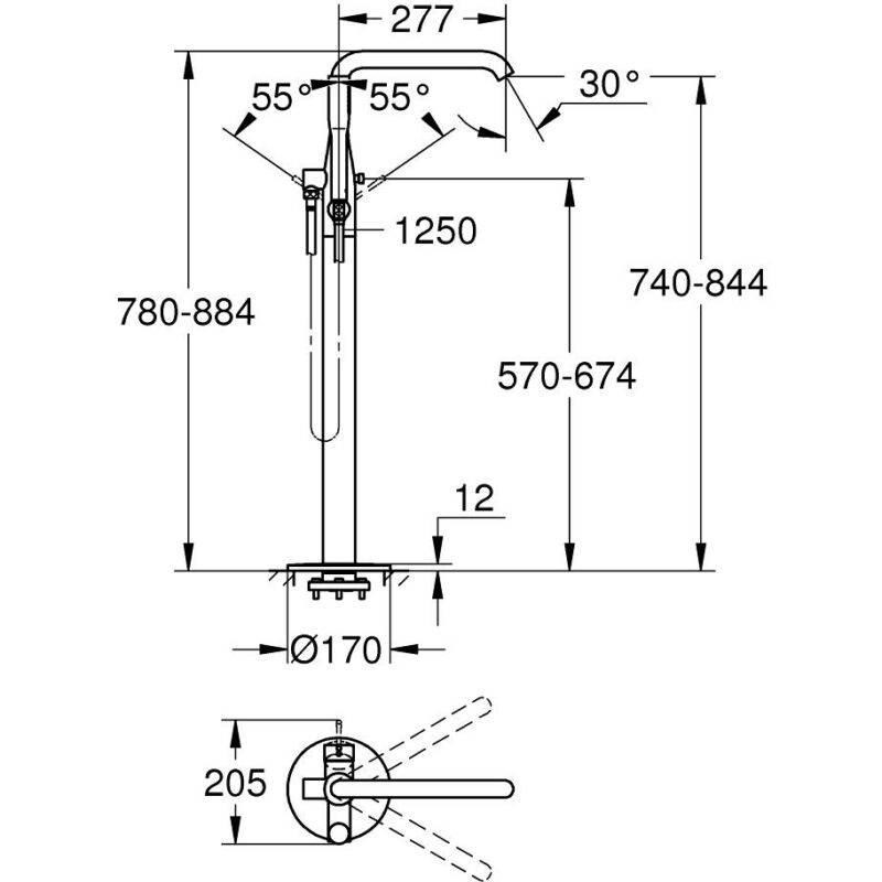 Grohe Essence Floor Bath Shower Mixer 25248