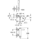 Grohe Essence Single-Lever Wall Bath/Shower Mixer 25249 Chrome