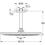 Grohe Rainshower Cosmopolitan 310 Ceiling Shower Set 26067 Brushed Sunset