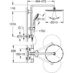 Grohe Euphoria 310 Thermostatic Shower System 26075 Hard Graphite