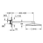 Grohe Rainshower Smartactive 310 Cube Head Shower Set 26479 Supersteel