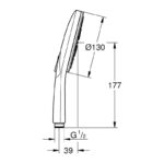 Grohe Rainshower Smartactive 130 Hand Shower 3 Sprays 26574 Supersteel