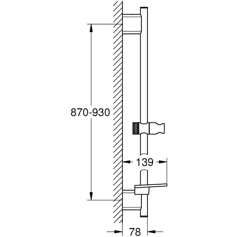 Grohe Rainshower Smartactive 900mm Shower Rail 26603 Brushed Sunrise