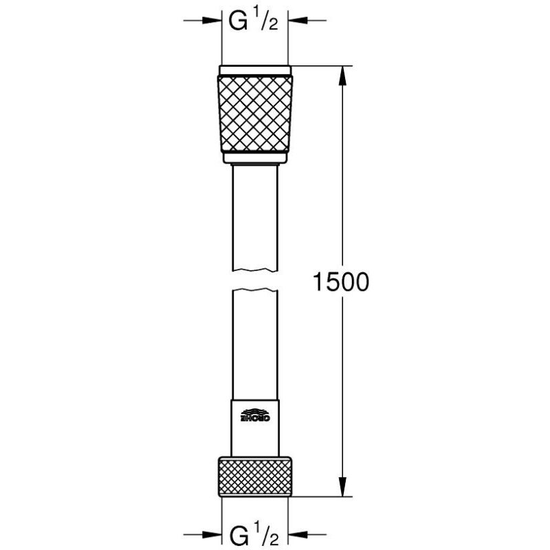 Grohe Rotaflex 1500mm Smooth Shower Hose 28409