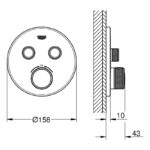 Grohe Grohtherm Smartcontrol 2 Way Thermostat Trim 29119 Brushed Graphite