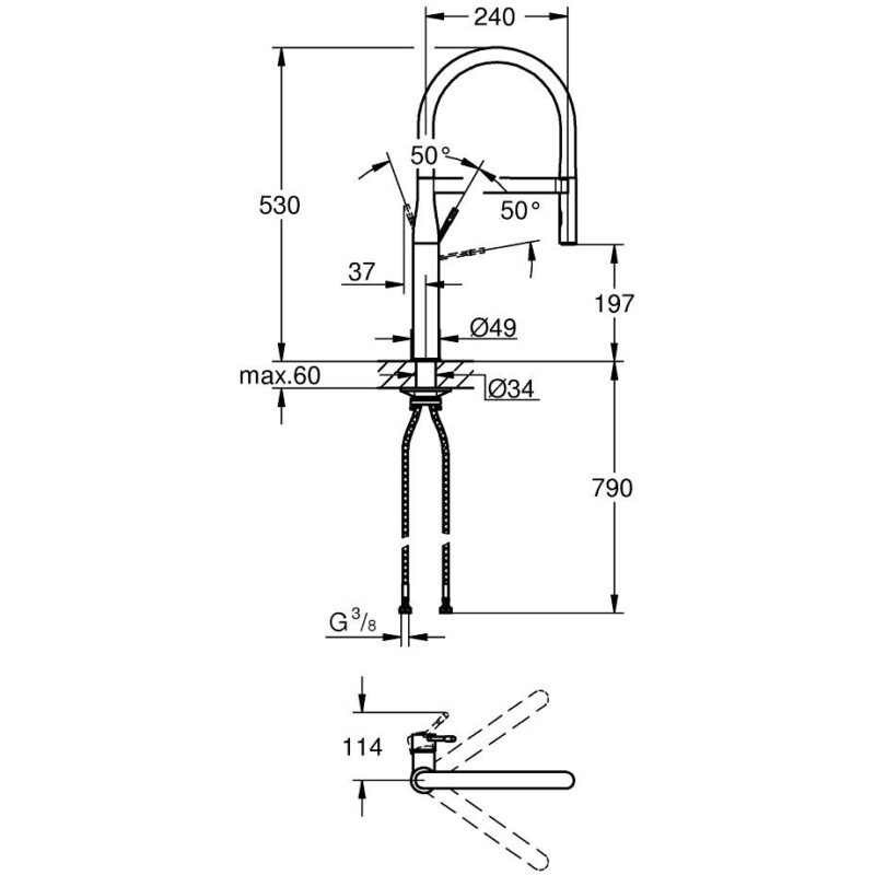 Grohe Essence Single-Lever Professional Kitchen Sink Mixer 30503