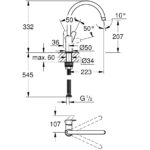 Grohe Bauedge C-Spout Kitchen Sink Mixer Tap 31233 Chrome