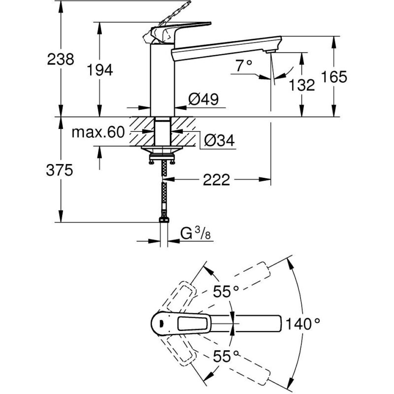 Grohe Bauloop Single-Lever Kitchen Sink Mixer Tap 31706