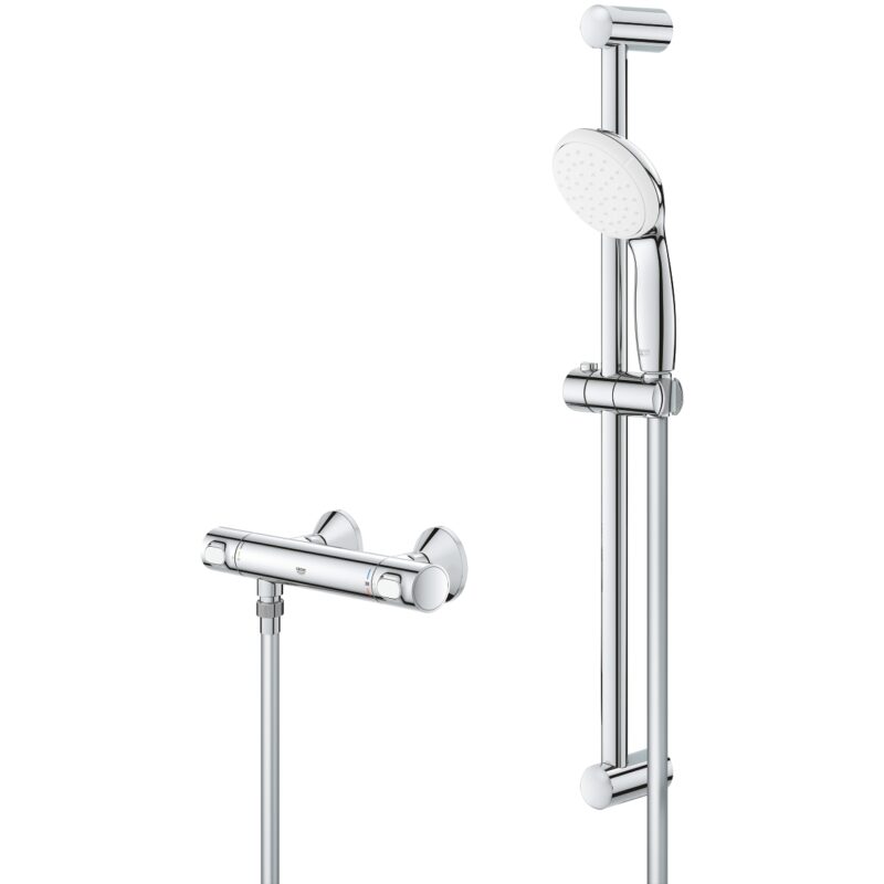 Grohe Grohtherm 500 Low Pressure Bar Shower Mixer with Kit