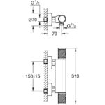 Grohe Grohtherm 1000 Performance Thermostatic Shower Mixer 34827