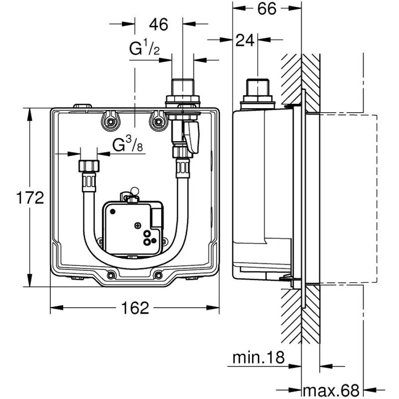 Grohe Euroeco Cosmopolitan E Concealed Mounting Box 36337