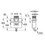 Grohe Concealed 0.82m WC Cistern with Flushpipe 38422