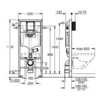 Grohe Rapid SL Element for WC 1.13m for External Odour Extraction 39002