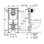 Grohe Rapid SL 5-In-1 Set for WC 1.13m Height 39500
