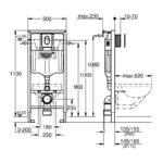 Grohe Rapid SL 3-In-1 Set for WC 1.13m Installation Height 39503