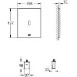Grohe Tectron Bau E Electronic Flush Plate (Battery) 39882 Chrome