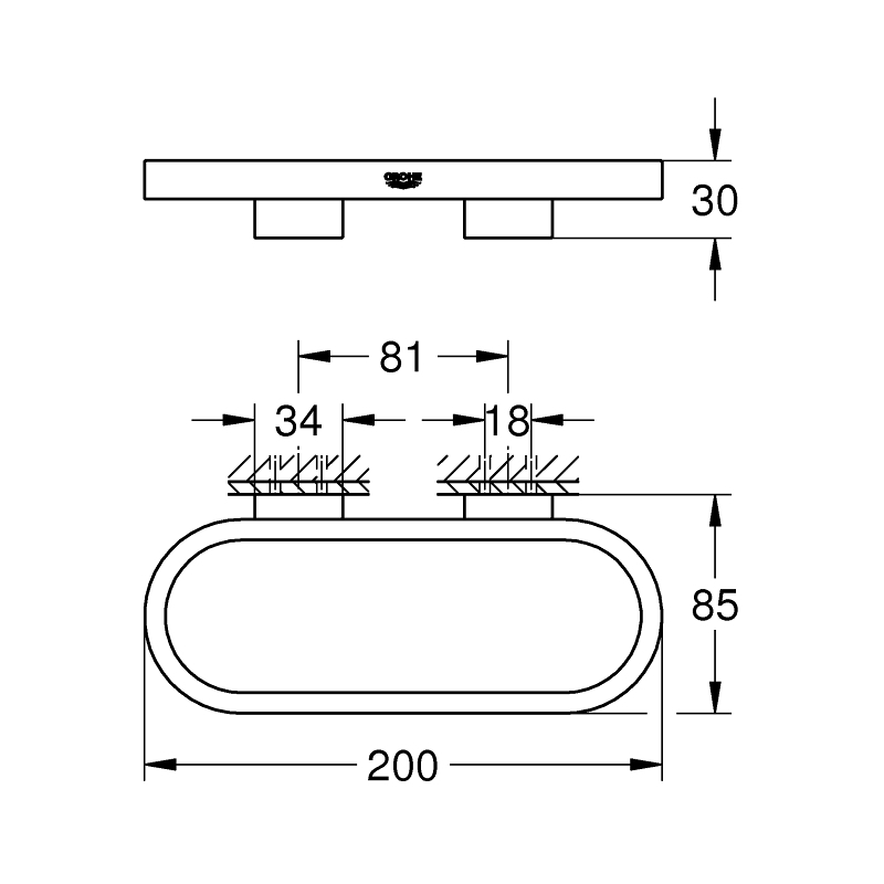 Grohe Selection Towel Ring/Holder 41035