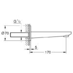 Grohe Lineare Bath Spout 13383 Chrome