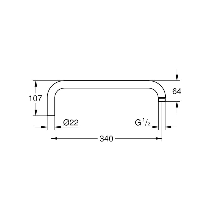 Grohe 390mm Arm for Rainshower System