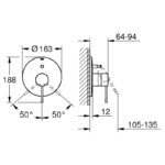Grohe Essence Bath/Shower Mixer Trim 19285 Supersteel
