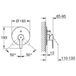 Grohe Lineare Single-Lever Bath/Shower Mixer Trim 19297 Steel