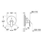 Grohe Eurosmart Cosmopolitan Bath/Shower Mixer Trim 19382