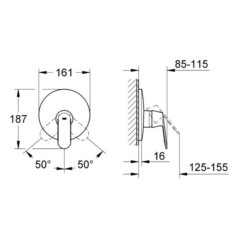 Grohe Eurosmart Cosmopolitan Shower Mixer Trim 19383