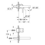 Grohe Concetto Wall Mounted 2-Hole Basin Mixer 19575