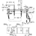 Grohe Lineare 4-Hole Single-Lever Bath Combination 19577 Chrome