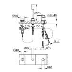 Grohe Lineare 3 Hole Bath Combination 19965