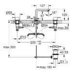 Grohe Lineare Three-Hole Basin Mixer M-Size 20304 Chrome