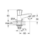 Grohe Costa L Basin Pillar Tap 1/2" 20404