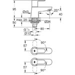 Grohe Bauedge Basin Taps (Pair) 2042100M