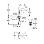 Grohe Atrio Lever Handle Basin Mixer L-Size 21022
