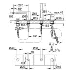 Grohe Eurostyle Cosmopolitan 4 Hole Bath Combination 23048