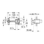 Grohe Grandera 2-Hole Wall Basin Mixer Concealed Body 1/2" 23319