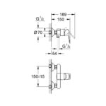 Grohe BauLoop Wall Mounted Shower Mixer 23340