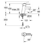 Grohe Concetto Basin Mixer Smooth Body 1/2" Small 23385