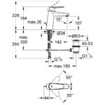 Grohe Eurodisc Cosmopolitan Mono Basin Mixer 1/2" Medium 23448