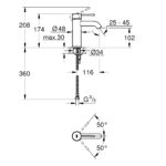 Grohe Essence Smooth Body Basin Mixer S-Size 23590 Brushed Sunrise