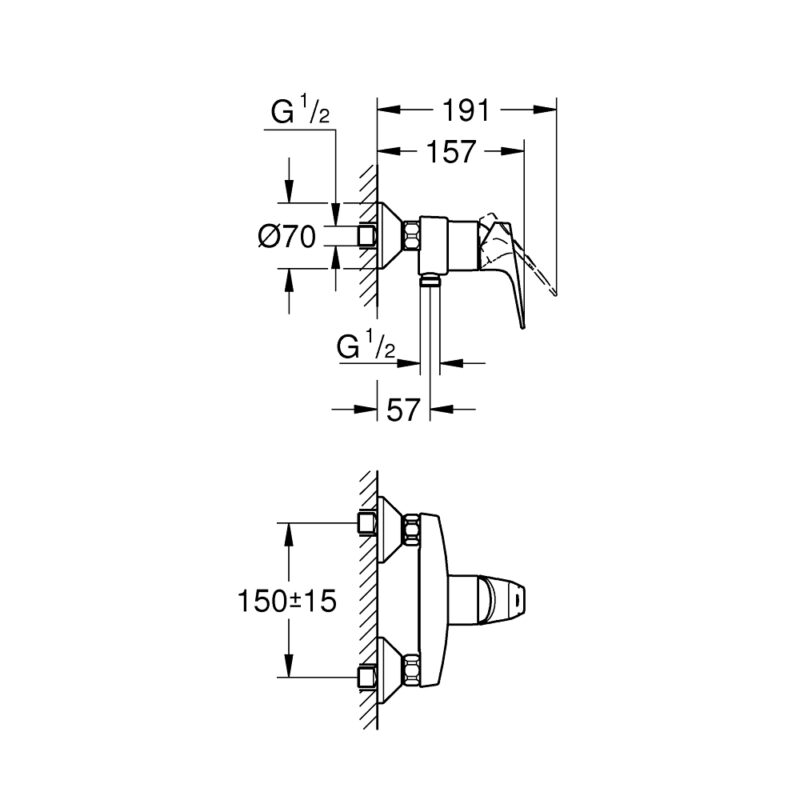Grohe BauFlow Shower Mixer 23755