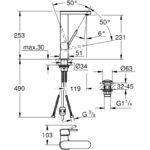 Grohe Plus Basin Mixer Smooth Body with Pull Out L-Size 23844