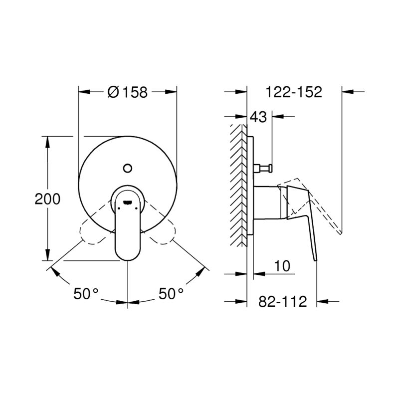 Grohe Eurosmart Cosmopolitan Shower Mixer with 2-Way Diverter
