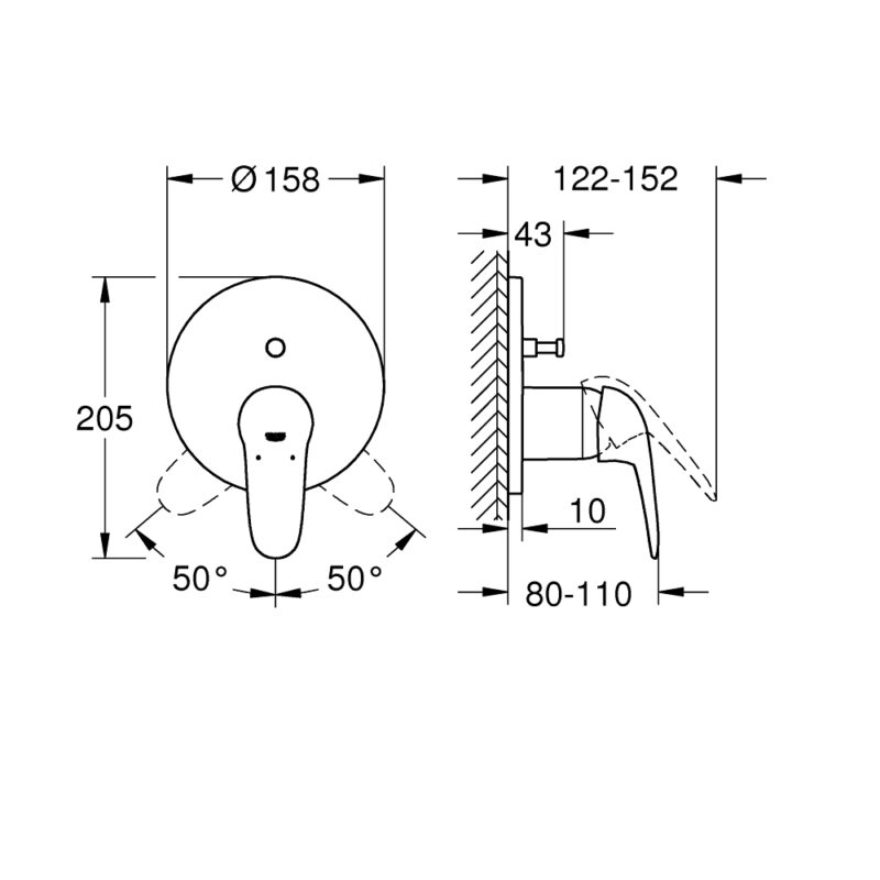 Grohe Eurostyle Shower Mixer Trim with 2-Way Diverter 24047