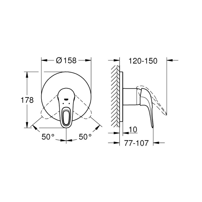 Grohe Eurostyle Loop Shower Mixer Trim 24048