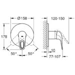 Grohe Eurostyle Shower Mixer Trim 24048 White