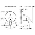Grohe Eurostyle Single Lever Mixer Trim with Diverter 24049 White