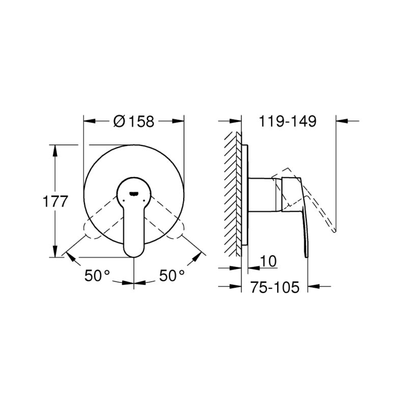 Grohe Eurostyle Cosmopolitan Shower Mixer Trim 24051