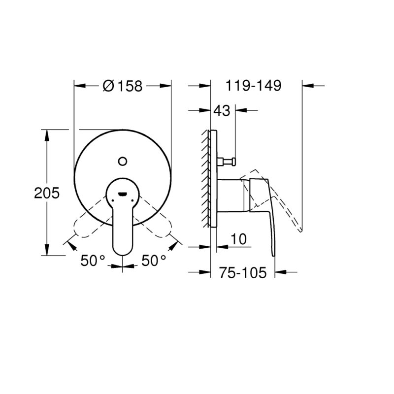 Grohe Eurostyle Cosmopolitan Shower Mixer with 2-Way Diverter